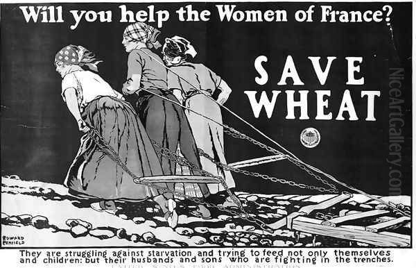 Will you Help the Women of France World War One poster Oil Painting by Edward Penfield