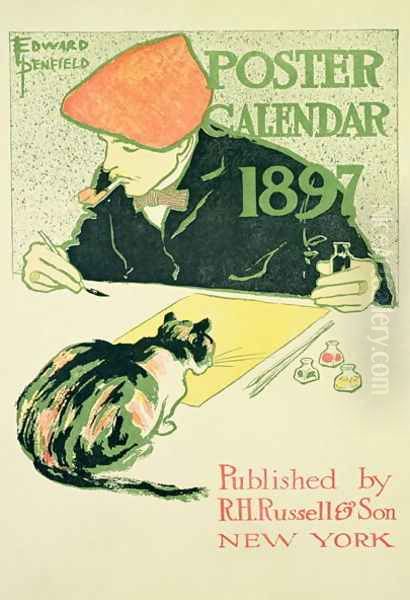 Poster Calendar, pub. by R.H. Russell and Son, 1897 Oil Painting by Edward Penfield