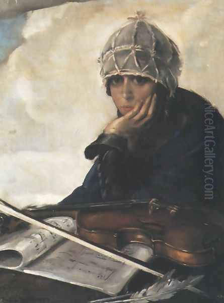 Melancholy Oil Painting by Tadeusz Pruszkowski