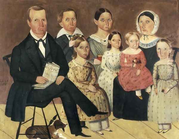 The John G. Wagner Family Oil Painting by Sheldon Peck