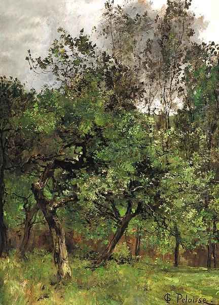 Wooded landscape Oil Painting by Leon Germain Pelouse