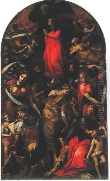 Dispute over the Immaculate Conception Oil Painting by Carlo Portelli da Loro