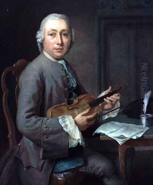 Man with a violin Oil Painting by Hendrik Pothoven