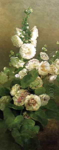 Hollyhocks Oil Painting by Charles Ethan Porter