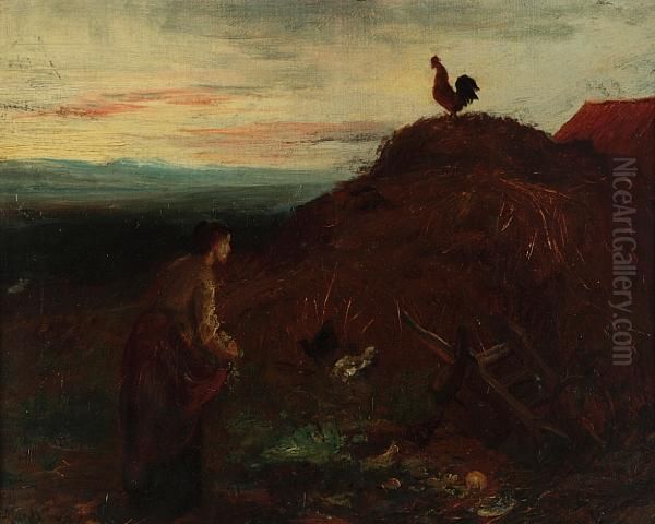 Every Cock Crows But-on Its Ain Midden-head Oil Painting by John MacWhirter