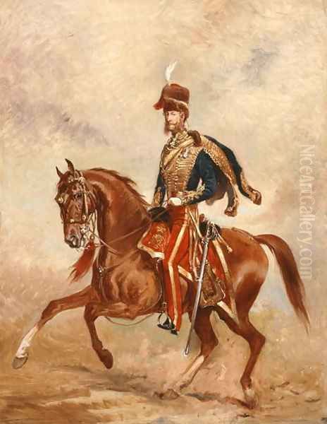 Lieutenant Colonel James Thomas Brudenell 1797-1868 7th Earl of Cardigan, c.1854 Oil Painting by Alfred F. De Prades