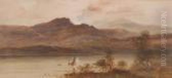 Boats On Loch Katrine Oil Painting by John MacWhirter