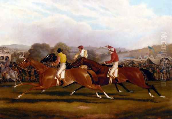 Down The Stretch Oil Painting by Alfred F. De Prades