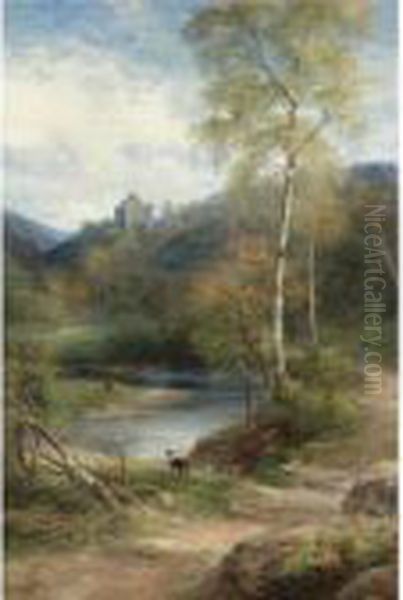 Neidpath Castle, Peebles Oil Painting by John MacWhirter