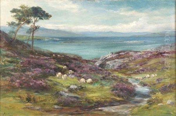 Heather And Sea , Kyle Of Lochalsh Oil Painting by John MacWhirter