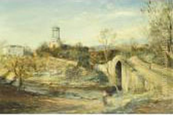 Brig O'doon And The Burns Monument Oil Painting by John MacWhirter