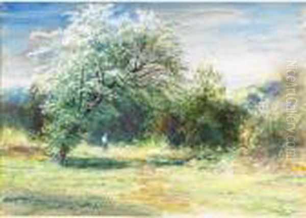 At Fontainbleu, Near Barbizon Oil Painting by John MacWhirter