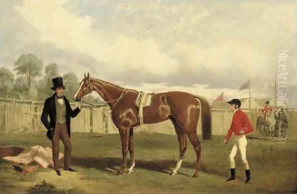 The jockeys' enclosure Oil Painting by Alfred F. De Prades