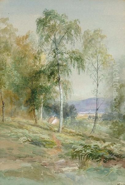 Birch Wood, Strathglass, Inverneshire Oil Painting by John MacWhirter