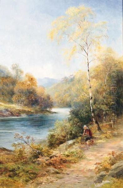 Resting By The River Spey Oil Painting by John MacWhirter