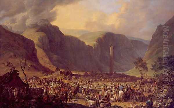 The Pattern at Glendalough, Co. Wicklow 1813 Oil Painting by Joseph Peacock