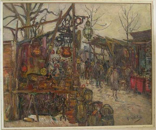 La Foire A La Ferraille Oil Painting by Gustave Madelain