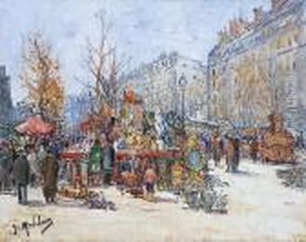 Paris, La Foire A La Ferraille Oil Painting by Gustave Madelain