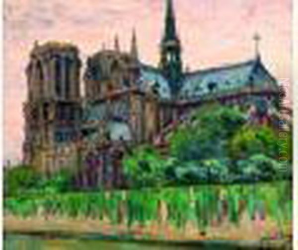 Le Chevet De Notre-dame Oil Painting by Gustave Madelain