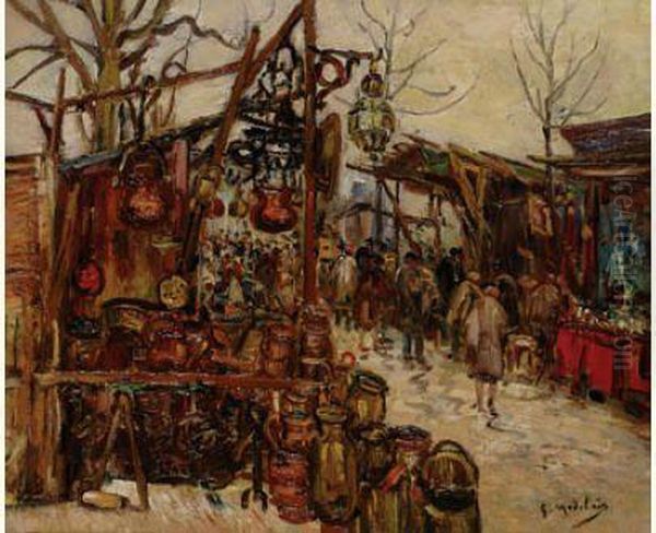 La Foire A La Ferraille Oil Painting by Gustave Madelain