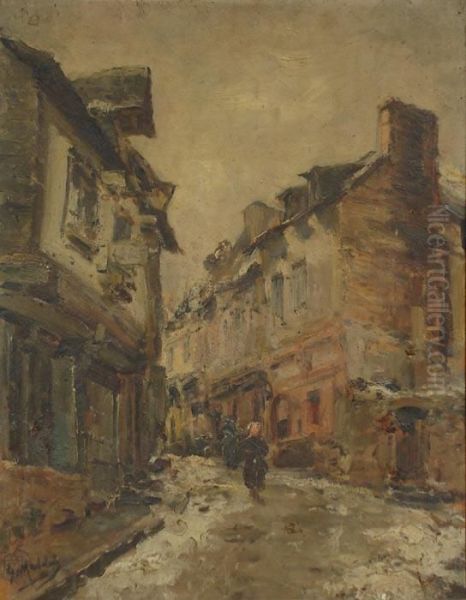 La Rue Du Village Oil Painting by Gustave Madelain