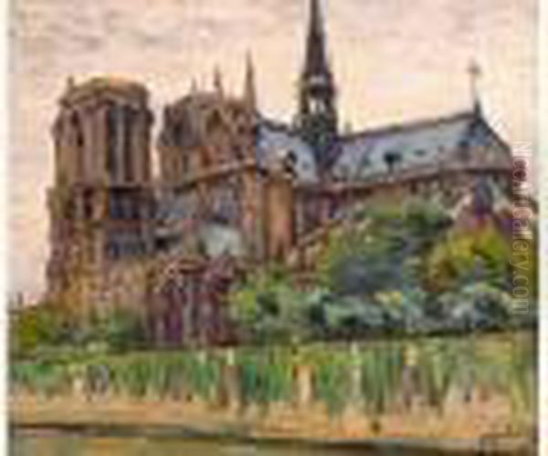 Le Chevet De Notre Dame Oil Painting by Gustave Madelain