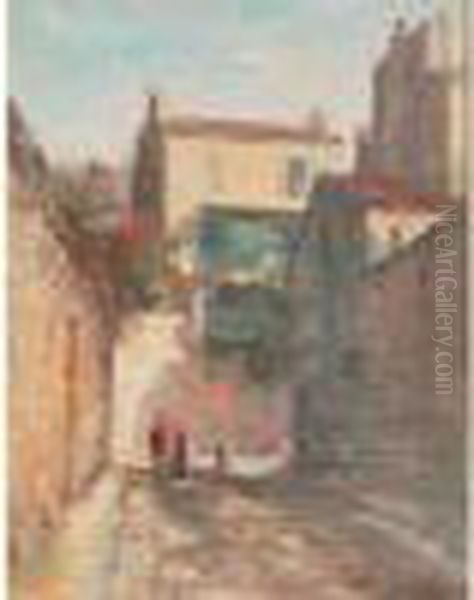 Rue Animee Oil Painting by Gustave Madelain