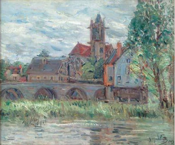  Moret-sur-loing, 1924  Oil Painting by Gustave Madelain