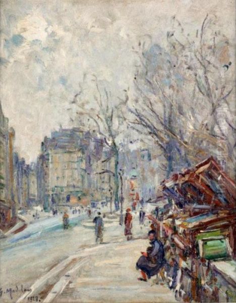 Rue De Paris Oil Painting by Gustave Madelain