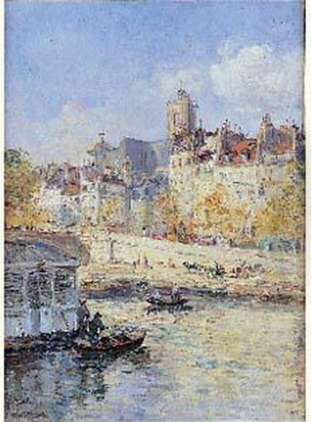 Les Quais, Paris Oil Painting by Gustave Madelain