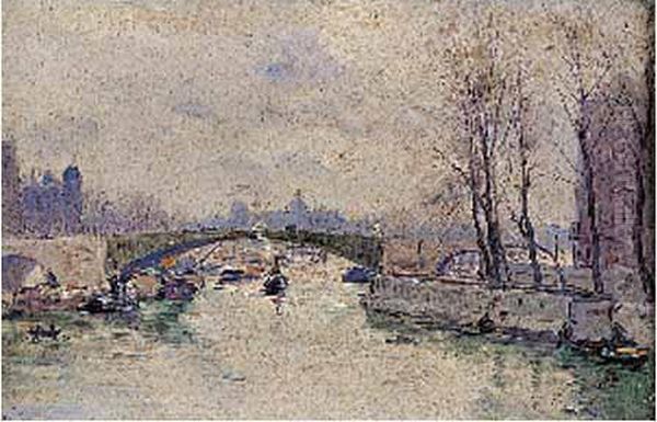 Paris, Les Quais Oil Painting by Gustave Madelain