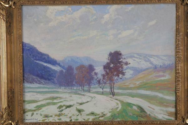 Vallee De La Thur, Hiver Oil Painting by Paul Madeline