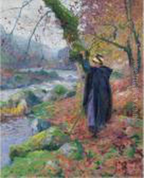 Paysanne Au Bord De La Riviere Oil Painting by Paul Madeline