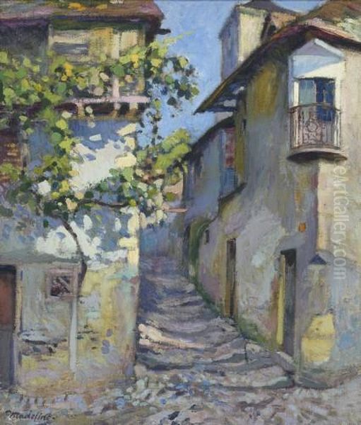 Rue De Village Aux Escaliers Oil Painting by Paul Madeline