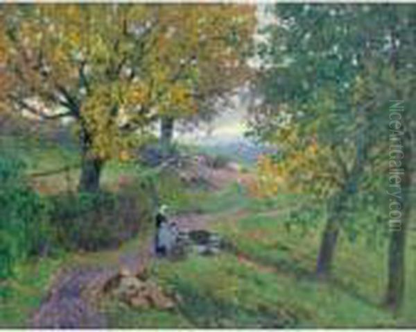 Lavandiere En Creuse Oil Painting by Paul Madeline