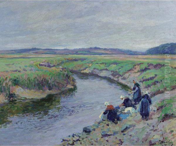 Riviere Et Laveuses De Billiers Oil Painting by Paul Madeline