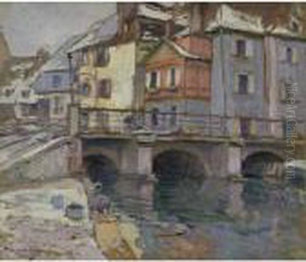 Vieux Port A Colmar Oil Painting by Paul Madeline