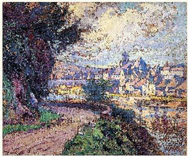 Village En Bord De Riviere, Circa 1918 Oil Painting by Paul Madeline