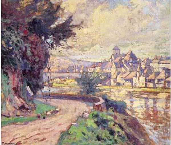 Le Village Au Bord De L'eau, Circa 1918. Oil Painting by Paul Madeline