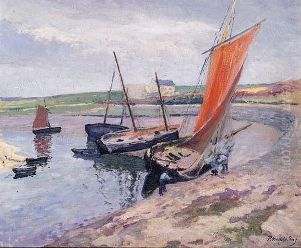 Bateaux Au Bord De La Mer Oil Painting by Paul Madeline