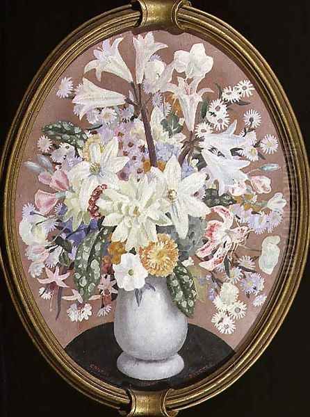 Flowers in a Vase, 1927 Oil Painting by Ernest Procter