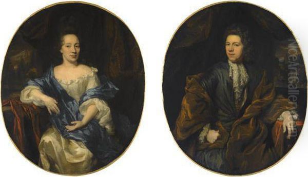 Portraits Of A Lady And Gentleman Oil Painting by Nicolaes Maes