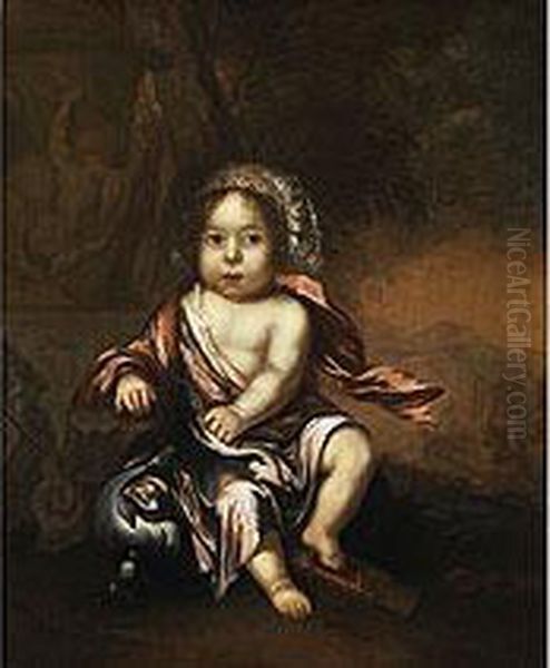 Portrait Eines Oranierprinzen Als Amor Oil Painting by Nicolaes Maes