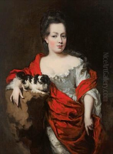 Ritratto Di Una Dama Con Cagnolino Oil Painting by Nicolaes Maes