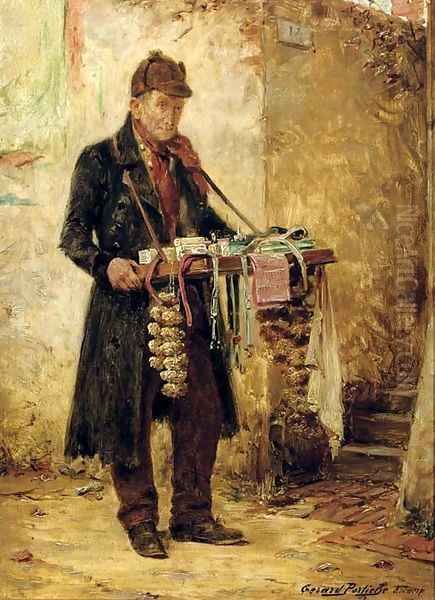 The itinerant vendor Oil Painting by Gerard Portielje