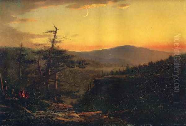 Catskill Mountains at Sunset Oil Painting by John Adams Parker