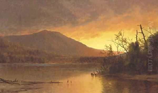 Mountain Sunset Oil Painting by John Adams Parker