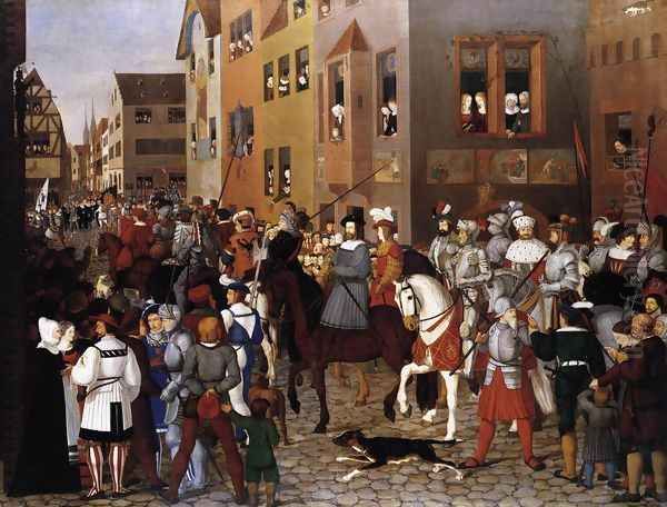 The Entry of Emperor Rudolf of Habsburg into Basle 1809-10 Oil Painting by Franz Pforr