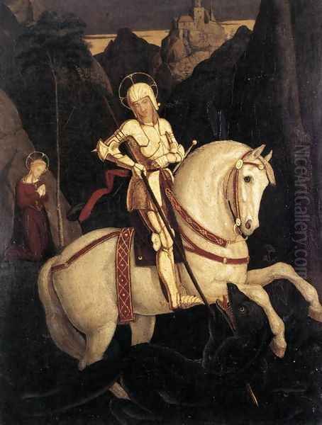 St George and the Dragon c. 1811 Oil Painting by Franz Pforr