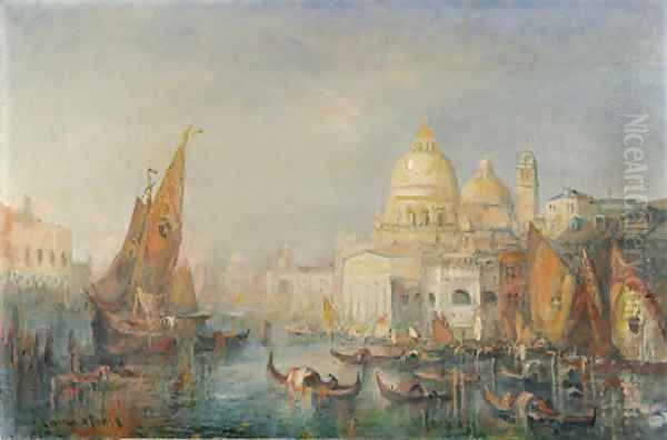 Grand Canal, Venice Oil Painting by Lucien Whiting Powell